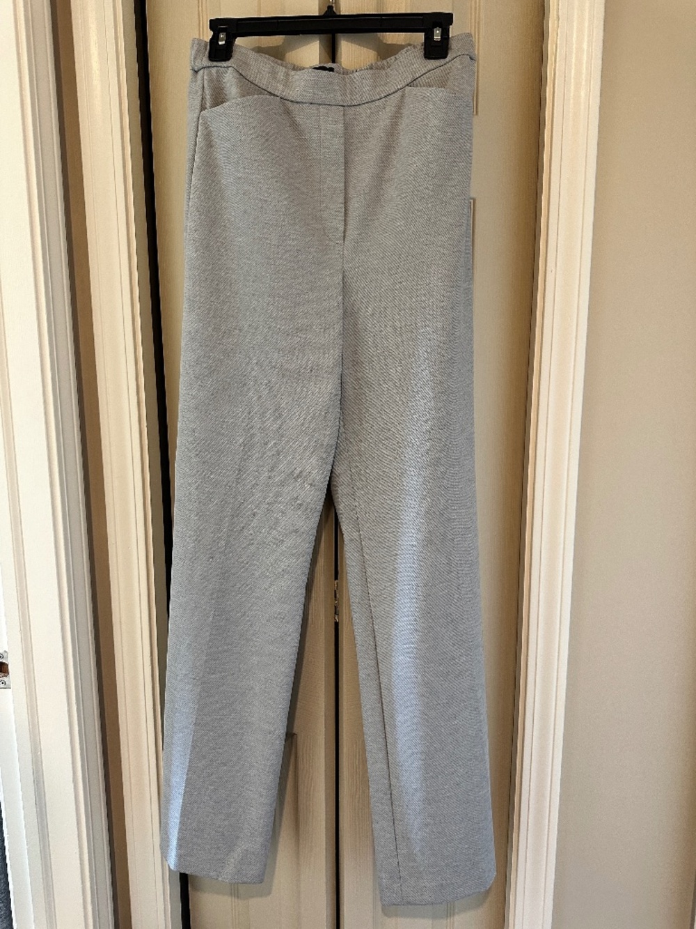 Theory Wide-Leg Light Gray Dress Pants